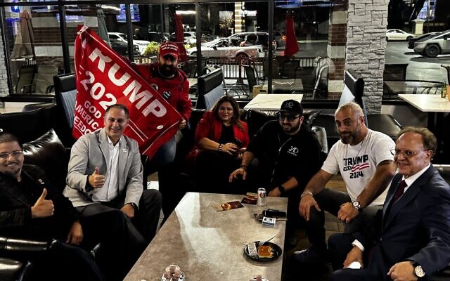 Arab Americans for Trump at an election watch party in Dearborn, Michigan on November 5, 2024. (Courtesy) Arab Americans for Trump at an election watch party in Dearborn, Michigan on November 5, 2024. (Courtesy)