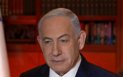 Prime Minister Benjamin Netanyahu speaks during an interview on Channel 14 news, November 28, 2024. (Screenshot/Channel 14; used in accordance with Clause 27a of the Copyright Law)