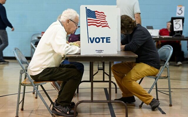 Voters fill out their ballots at a polling station in Grand Rapids, Michigan, October 29, 2024. (Joshua Lott/The Washington Post via Getty Images) Voters fill out their ballots at a polling station in Grand Rapids, Michigan, October 29, 2024. (Joshua Lott/The Washington Post via Getty Images)