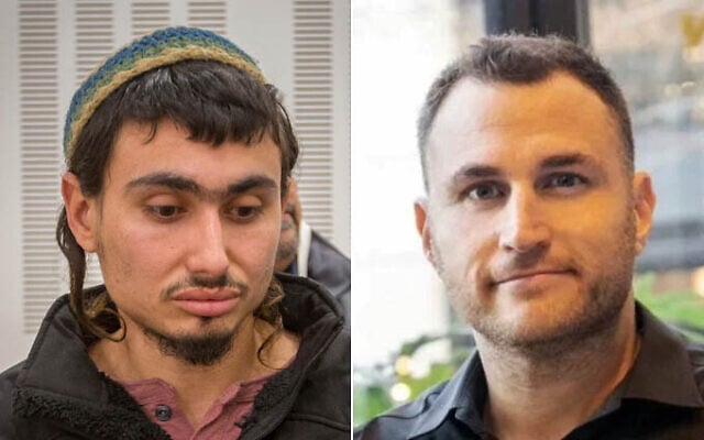 Aviad Frija (left) at a military courtroom, December 26, 2023 (Flash90); Yuval Castleman. (Courtesy) Aviad Frija (left) at a military courtroom, December 26, 2023 (Flash90); Yuval Castleman. (Courtesy)