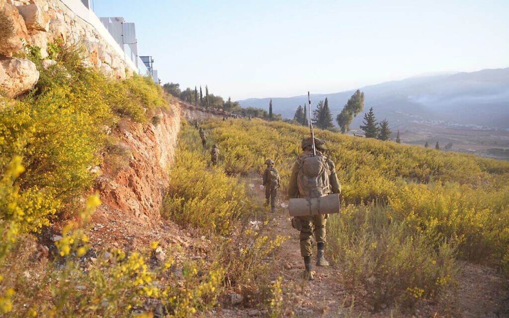 Reservists of the 8th Armored Brigade operate in southern Lebanon, in a handout image published on November 6, 2024. (Israel Defense Forces)