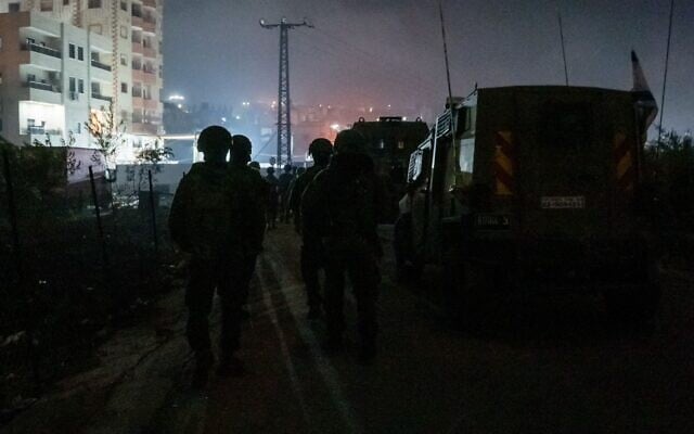 Troops operate in Jenin in the West Bank, in a handout image released by the IDF on November 21, 2024. (Israel Defense Forces)
