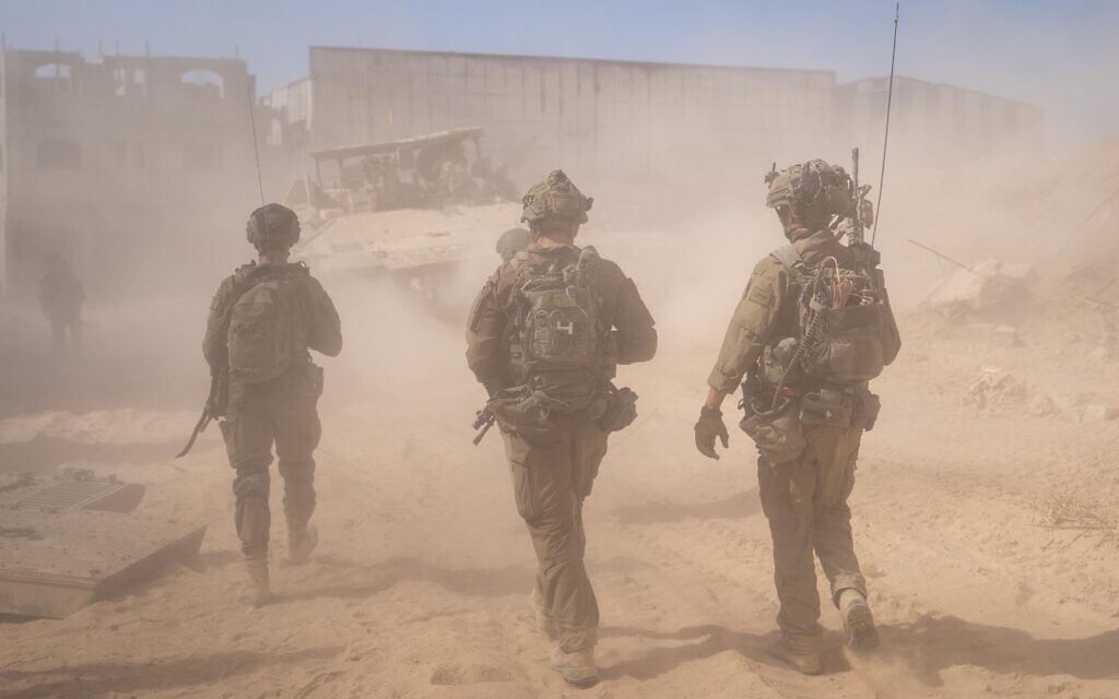 Troops operating in the Gaza Strip in an undated photo released by the military for publication on November 3, 2024 (Israel Defense Forces)