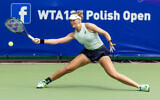 Illustrative: Lina Glushko of Israel plays during the WTA 125 Polish Open 2024 tennis tournament in Warsaw, Poland, July 25, 2024. (Foto Olimpik/NurPhoto via Reuters)