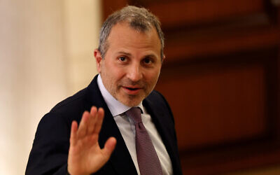 Lebanese MP Gebran Bassil attends the 12th parliamentary session to elect a new president in the capital Beirut's downtown district on June 14, 2023 amid bitter divisions between the powerful Iran-backed Hezbollah and its opponents. (ANWAR AMRO / AFP)