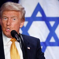 Donald Trump speaks before prominent Jewish donors at an event titled 'Fighting Anti-Semitism in America' at the Hyatt Regency Capitol Hill on September 19, 2024, in Washington, DC. (Chip Somodevilla/ Getty Images/ AFP)