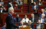 French Prime Minister Michel Barnier delivers a speech during the debate prior to the no-confidence votes on his administration at the National Assembly in Paris on December 4, 2024. (Alain Jocard/AFP)