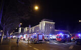 Police and ambulances next to a Christmas market where a car crashed into a crowd, injuring dozens, according to a spokesman for the local rescue service, on December 20, 2024 in Magdeburg, eastern Germany (Ronny HARTMANN / AFP)