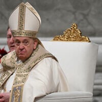 Pope Francis presides over the Christmas Eve mass at St Peter's Basilica in the Vatican on December 24, 2024 (Tiziana Fabi / AFP)