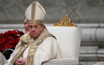 Pope Francis presides over the Christmas Eve mass at St Peter's Basilica in the Vatican on December 24, 2024 (Tiziana Fabi / AFP)