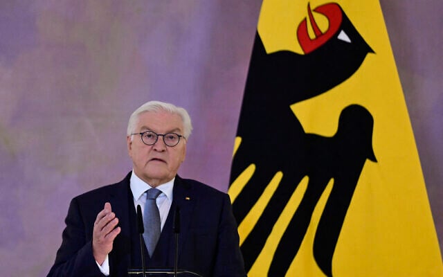 German President Frank-Walter Steinmeier delivers a speech on his decision to dissolve the parliament at Bellevue Palace in Berlin on December 27, 2024. (John MacDougall / AFP) German President Frank-Walter Steinmeier delivers a speech on his decision to dissolve the parliament at Bellevue Palace in Berlin on December 27, 2024. (John MacDougall / AFP)