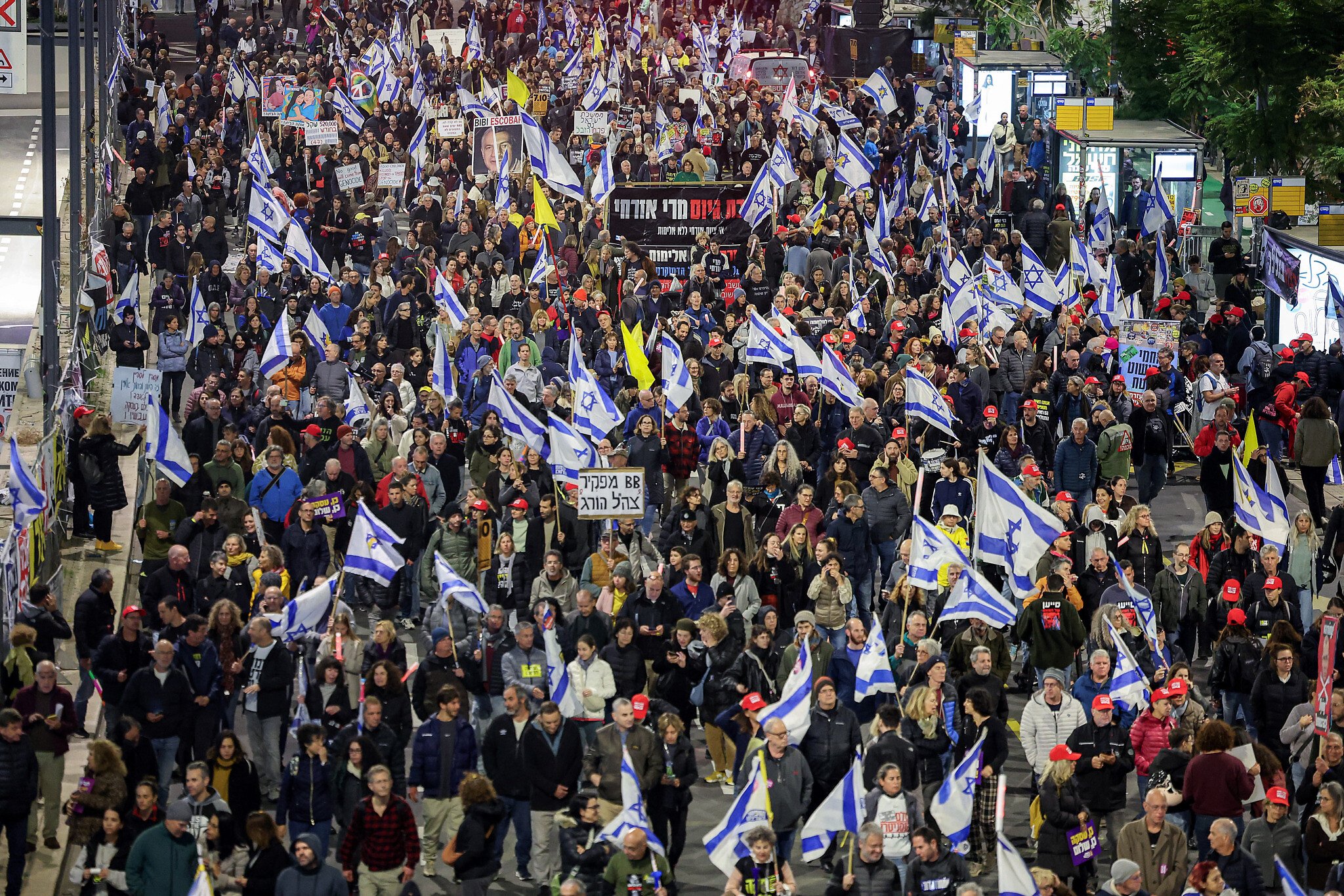 NextImg:‘Get them out of that hell’: Israelis protest across the country, demand hostage deal