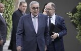 Lebanese Foreign Minister Abdallah Bou Habib arrives to attend an extraordinary Arab foreign ministers meeting at the Arab League headquarters in Cairo, Egypt, Wednesday, Oct. 11, 2023, to discuss the ongoing Israel-Hamas war. (AP Photo/Amr Nabil)