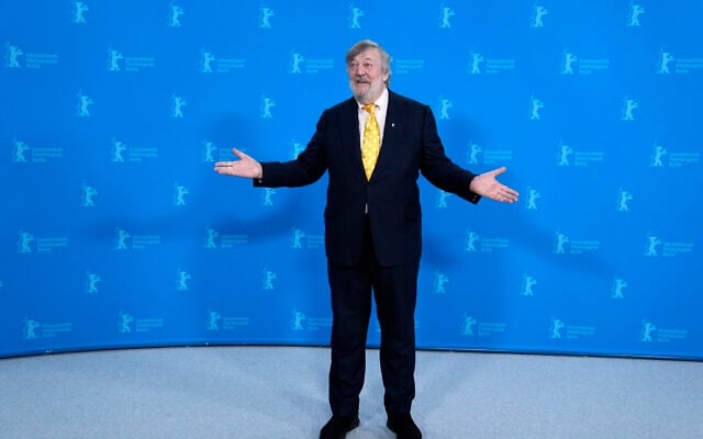 British actor and comedian Stephen Fry poses for photographers at the photo call for the film 'Treasure' during the International Film Festival, Berlinale, in Berlin, Feb. 17, 2024. (Ebrahim Noroozi/AP) British actor and comedian Stephen Fry poses for photographers at the photo call for the film 'Treasure' during the International Film Festival, Berlinale, in Berlin, Feb. 17, 2024. (Ebrahim Noroozi/AP)