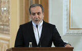 Iranian Foreign Minister Abbas Araqchi attends a joint press briefing with his Syrian counterpart Bassam Sabbagh, in Tehran, November 19, 2024. (AP /Vahid Salemi/File)