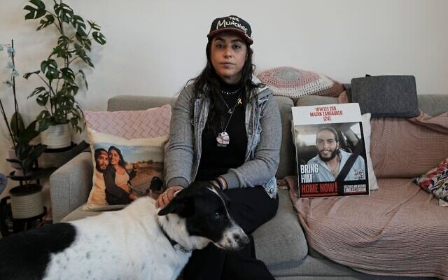 Released hostage Ilana Gritzewsky poses for a portrait in her apartment in Kiryat Gat, December 15, 2024, near photos of her boyfriend, Matan Zangauker, who is being held hostage by Hamas in the Gaza Strip. (AP Photo/Tsafrir Abayov) Released hostage Ilana Gritzewsky poses for a portrait in her apartment in Kiryat Gat, December 15, 2024, near photos of her boyfriend, Matan Zangauker, who is being held hostage by Hamas in the Gaza Strip. (AP Photo/Tsafrir Abayov)