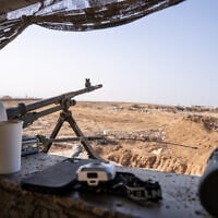 The view from a guard post at an IDF forward operating base in the Netzarim Corridor in the central Gaza Strip, December 26, 2024. (Emanuel Fabian/Times of Israel)