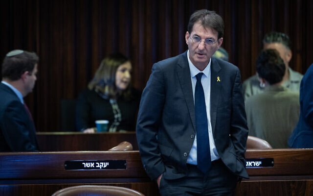 MK Boaz Bismuth attends a debate, in the Knesset on May 27, 2024. (Yonatan Sindel/Flash90)