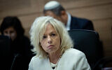 Attorney General Gali Baharav-Miara attends a Constitution, Law and Justice Committee meeting in the Knesset in Jerusalem, on November 18, 2024. (Yonatan Sindel/Flash90)