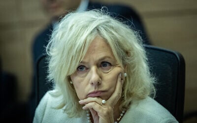 Attorney General Gali Baharav-Miara attends a Constitution, Law and Justice Committee meeting in the Knesset in Jerusalem, on November 18, 2024. (Yonatan Sindel/ Flash90)