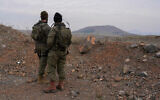 IDF soldiers near the Israeli border with Syria, December 7, 2024. (Ayal Margolin/Flash90)
