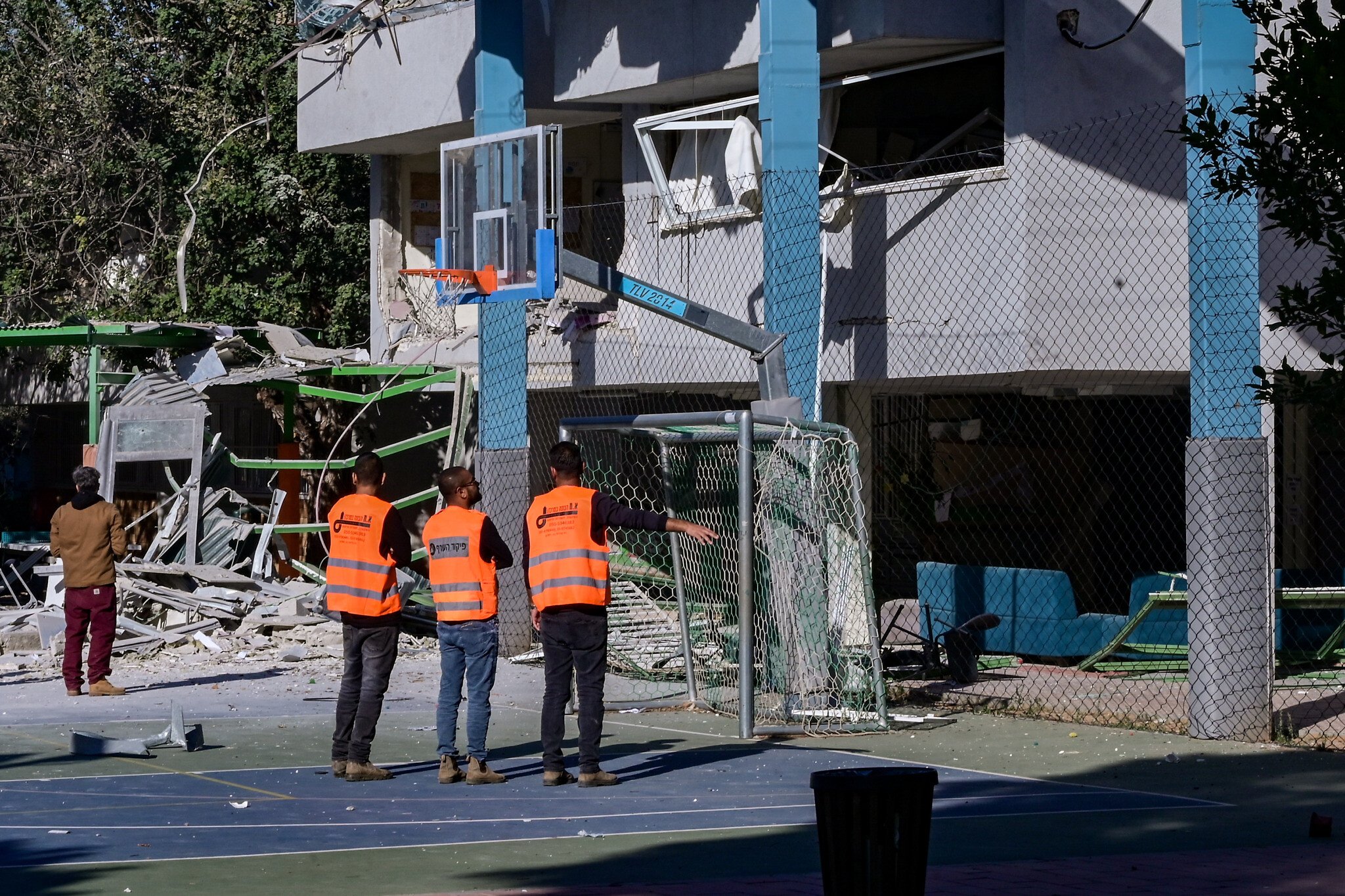 NextImg:‘Lucky there were no children’: School near Tel Aviv ravaged by Houthi missile attack