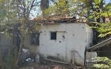 House destroyed by a Hezbollah anti-tank guided missile in Kiryat Shmona on December 1, 2024. (Diana Bletter/Times of Israel)