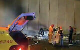 Screen capture from video of a fatal road accident near the Kfar Hayarok Interchange on Route 5, December 3, 2024. (X. Used in accordance with Clause 27a of the Copyright Law)