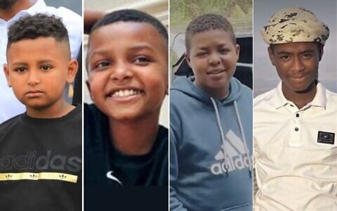 Cousins (from left) Amin, Jawad, Malek and Mahmoud al-Qoraan, all killed in a rocket strike on October 7, 2023. (Courtesy)