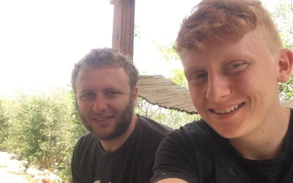 Tuval Haim, left, and Yotam Haim, before the tragedies of October 7 (Courtesy)