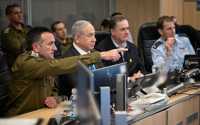 IDF chief Herzi Halevi (L to R), Prime Minister Benjamin Netanyahu, Defense Minister Israel Katz, and IAF chief of staff Omer Tischler at the IAF's underground command center at the military headquarters in Tel Aviv on December 26, 2024. (IDF) IDF chief Herzi Halevi (L to R), Prime Minister Benjamin Netanyahu, Defense Minister Israel Katz, and IAF chief of staff Omer Tischler at the IAF's underground command center at the military headquarters in Tel Aviv on December 26, 2024. (IDF)