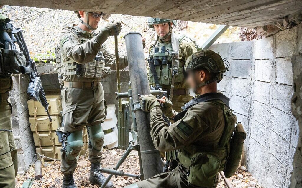 A cache of Hezbollah weapons found by troops in the Wadi Saluki area of southern Lebanon, in a handout photo issued on December 31, 2024. (Israel Defense Forces)