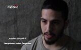 Hostage Matan Zangauker speaks in a Hamas propaganda video issued on December 7, 2024. (Screenshot: Telegram)