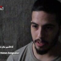Hostage Matan Zangauker speaks in a Hamas propaganda video issued on December 7, 2024. (Screenshot: Telegram)