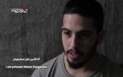 Hostage Matan Zangauker speaks in a Hamas propaganda video issued on December 7, 2024. (Screenshot: Telegram)