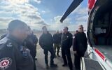 Delegation of Israeli experts meets with California firefighters as part of week-long trip to help the US state combat its massive wildfires on January 19, 2025. (Courtesy/Shai Levy)
