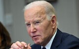 US President Joe Biden speaks about the Los Angeles fires at the White House in Washington, on January 9, 2025. (Andrew Caballero-Reynolds/AFP)