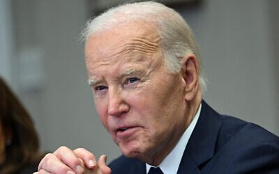 US President Joe Biden speaks about the Los Angeles fires at the White House in Washington, on January 9, 2025. (Andrew Caballero-Reynolds/AFP)
