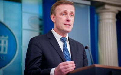 US National Security Advisor Jake Sullivan speaks during a news conference in the Brady Press Briefing Room at the White House on January 13, 2025 in Washington, DC.  (Andrew Harnik/Getty Images/AFP)