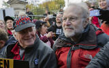 Jerry Greenfield (right) and Ben Cohen (left), co-founders of Ben & Jerry's ice cream, attend a protest in Washington on November 8, 2019. (AP Photo/Patrick Semansky, File)