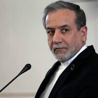 Iranian Foreign Minister Abbas Araghchi at a press conference in Tehran, Iran, December 30, 2024. (AP/Vahid Salemi)