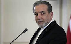Iranian Foreign Minister Abbas Araghchi at a press conference in Tehran, Iran, December 30, 2024. (AP/Vahid Salemi)