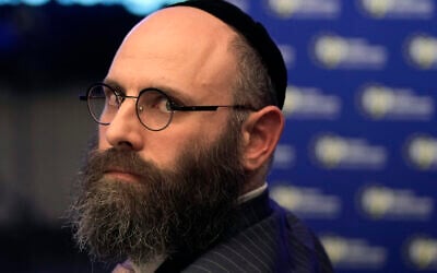 Rabbi Menachem Margolin, Chairman of the European Jewish Association, attends a Gala dinner during a two-day summit meeting of Jewish leaders from across Europe to discuss the rise of antisemitism on the continent, in coastal town of Larnaca, Cyprus, Monday, Jan. 13, 2025. (AP Photo/Petros Karadjias)