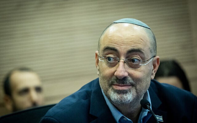 MK Nissim Vaturi attends a Constitution, Law and Justice Committee meeting at the Knesset, in Jerusalem, on August 11, 2024. (Yonatan Sindel/ Flash90)