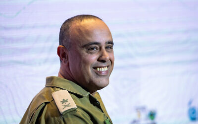 Chief of the IDF Ground Forces, Maj. Gen. Tamir Yadai attends an Israel Hayom security conference in Jerusalem, December 1, 2024. (Yonatan Sindel/Flash90)