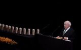 Irish President Michael D. Higgins speaks at the National Holocaust Memorial Day Commemoration at the Mansion House in Dublin, January 26, 2025. (President of Ireland/X)
