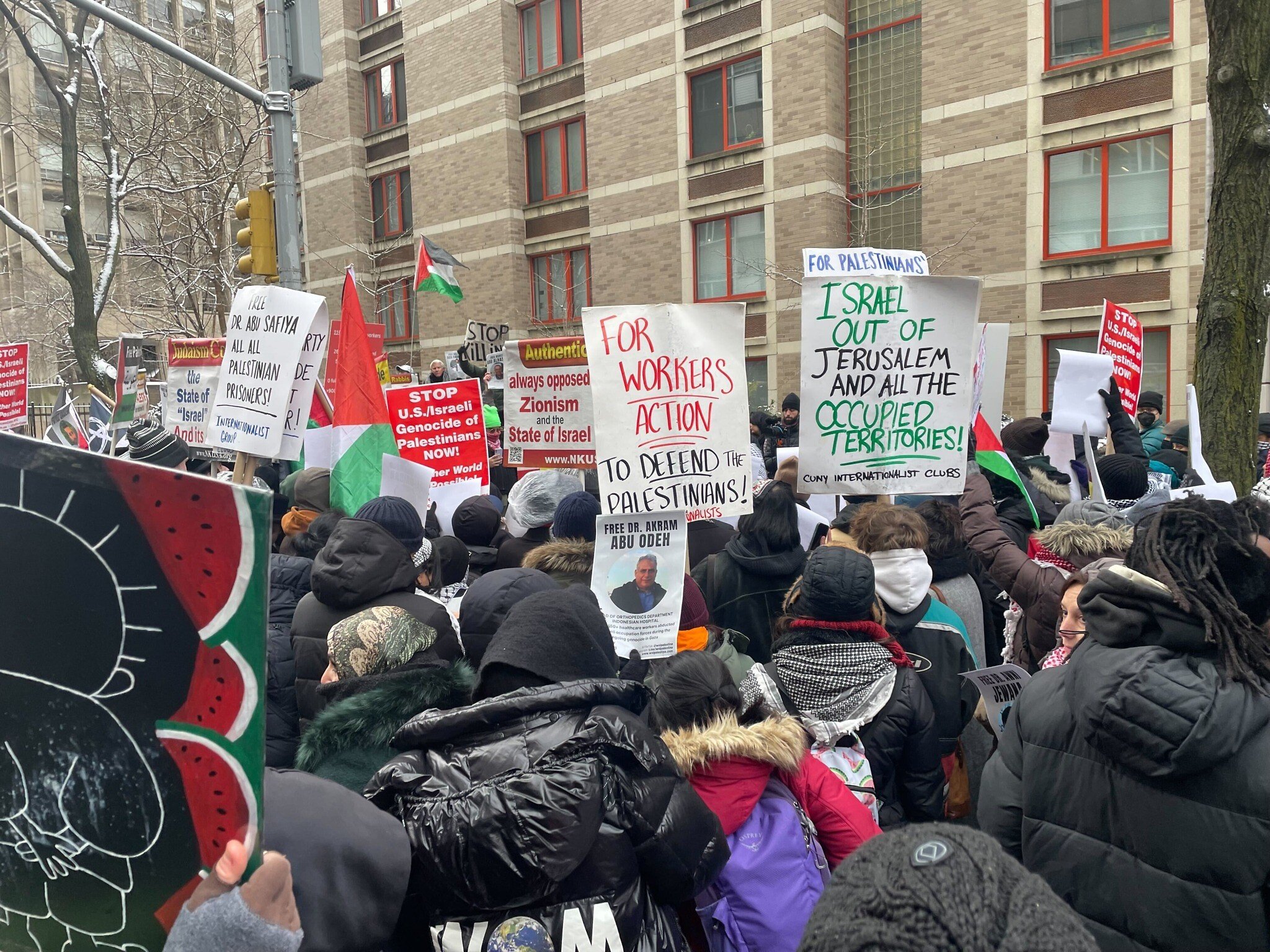 ‘We don’t want no Zionists here’: Anti-Israel activists protest against NYC hospital