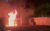 A daycare center is set on fire in Sydney, Australia, with antisemitic graffiti next to it on January 21, 2025. (Screencapture/X)