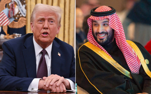 L: US President Donald Trump, January 23, 2025. (Roberto Schmidt / AFP), R: Saudi Crown Prince Mohammed bin Salman, December 3, 2024. (Saudi Ministry of Media / AFP) L: US President Donald Trump, January 23, 2025. (Roberto Schmidt / AFP), R: Saudi Crown Prince Mohammed bin Salman, December 3, 2024. (Saudi Ministry of Media / AFP)