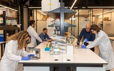 Itay & Beyond scientists and researchers at a lab at the Hadassah Medical Center in Jerusalem. (Courtesy)
